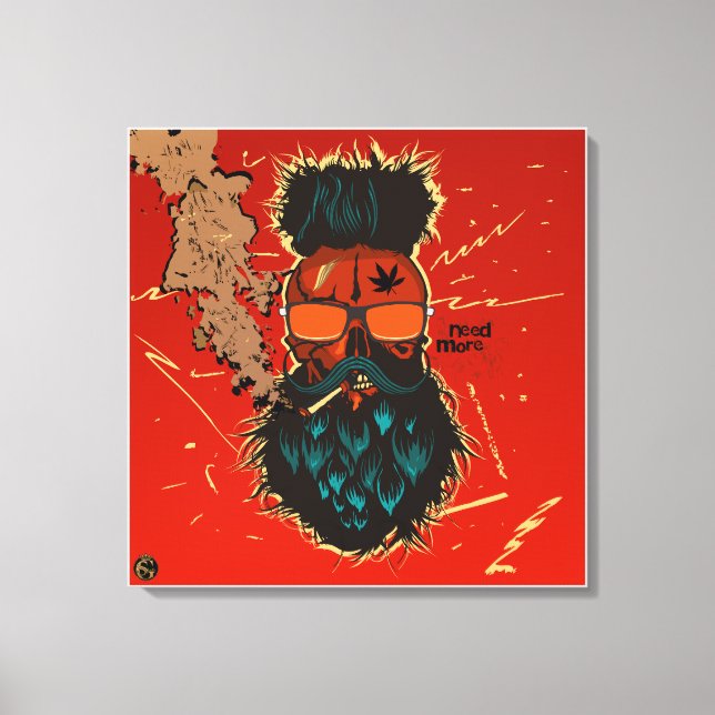 Toile Tête de mort punk hipster G-skulls crâne need more (Recto)