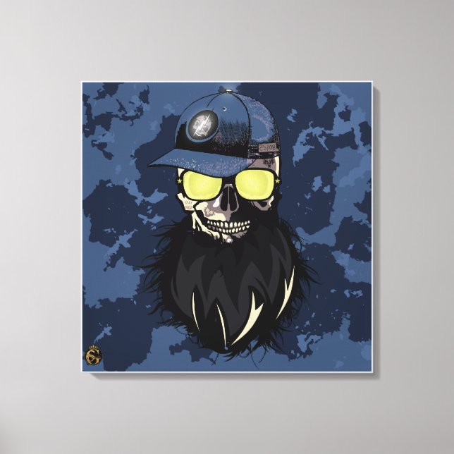 Toile Tête de mort punk hipster G-skulls crâne stay wild (Recto)