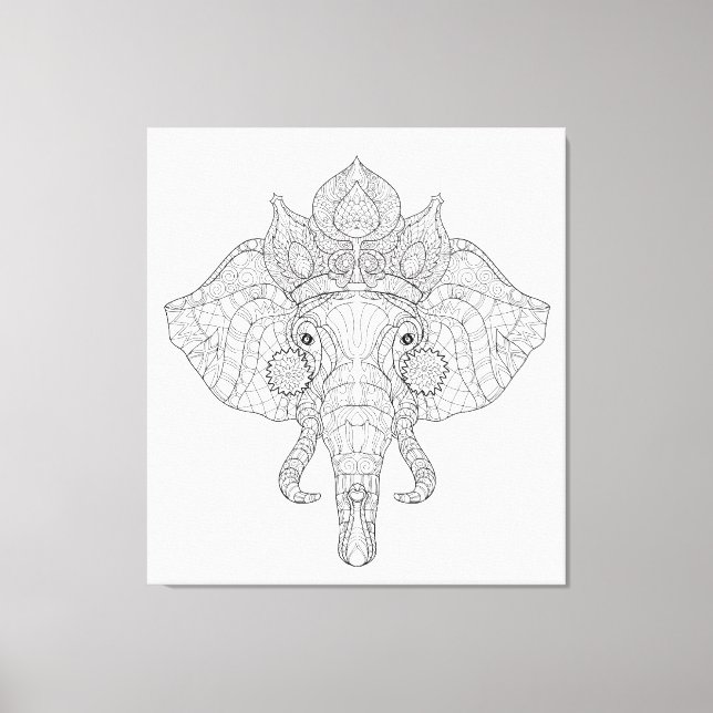 Toile Tête d'éléphant Zendoodle 6 (Recto)
