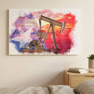 Toile Texas Oil Pumpjack : patrimoine artistique de l'Ét