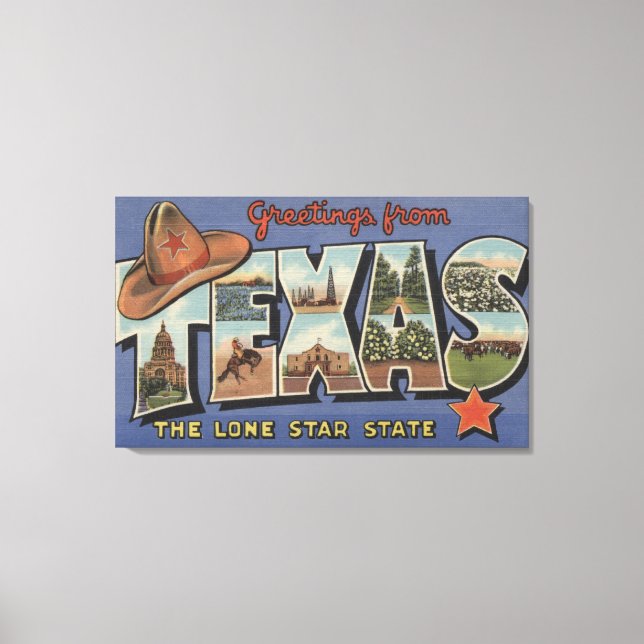 Toile TexasSalutations De L'État Lone Star (Recto)