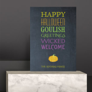 Toile Texte de salutations d'Halloween Canvas personnali