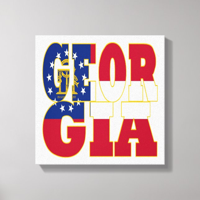 Toile Texte du drapeau de l'État de Géorgie (Recto)