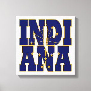 Toile Texte du drapeau de l'état de l'Indiana