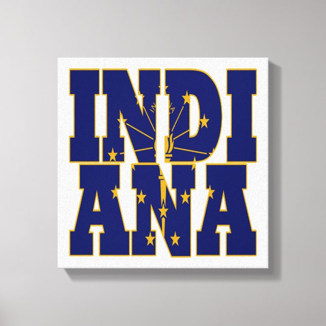 Toile Texte du drapeau de l'état de l'Indiana (Recto)