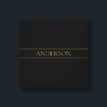 Toile Texte et lignes Gold personnalisables<br><div class="desc">Votre nom ou marque sur mesure.</div>