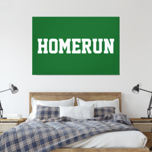 Toile Texte HOMERUN blanc sportif athlétique sur fond ve