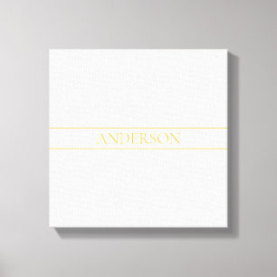 Toile Texte personnalisable élégant Or blanc cassé