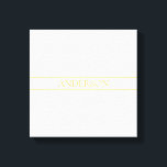 Toile Texte personnalisable simple et élégant | Or blanc<br><div class="desc">Elégant lettrage doré personnalisable,  modifier comme vous le souhaitez.</div>