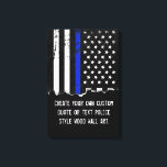 Toile Texte personnalisé du drapeau américain de la poli<br><div class="desc">Image murale de police de texte personnalisé.</div>
