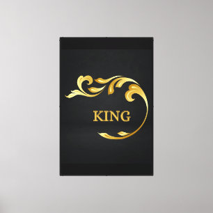 Toile Texte personnalisé KING Image de feu Flamme Impres