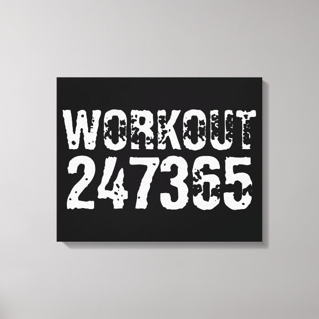 Toile Texte usé et rayé Workout 247365 blanc (Recto)