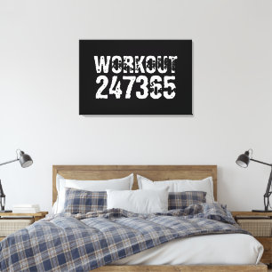 Toile Texte usé et rayé Workout 247365 blanc