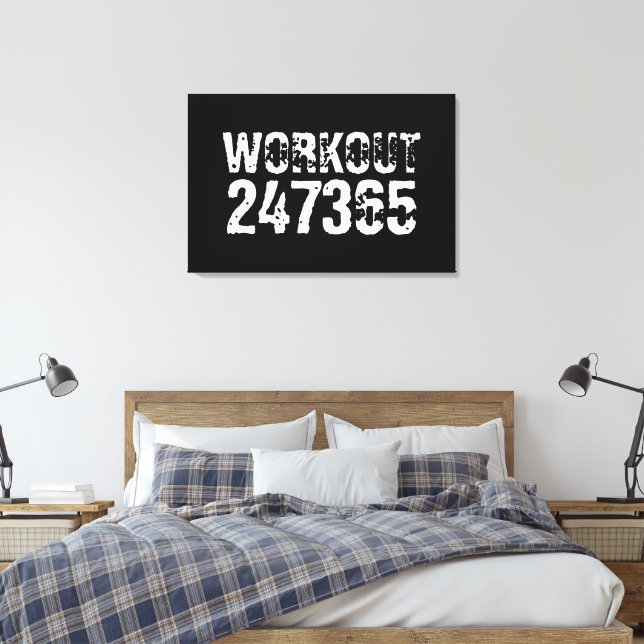 Toile Texte usé et rayé Workout 247365 blanc (Insitu(Chambre))