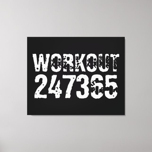 Toile Texte usé et rayé Workout 247365 blanc (Recto)