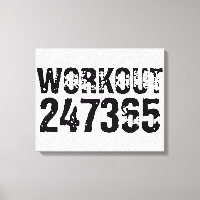 Toile Texte usé et rayé Workout 247365 noir (Recto)
