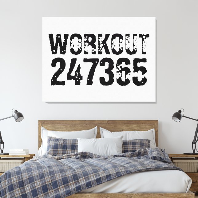 Toile Texte usé et rayé Workout 247365 noir (Insitu(Chambre))