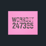 Toile Texte usé et rayé Workout 247365 rose<br><div class="desc">Texte usé et rayé Workout 247365 en gris avec arrière - plan rose. Parfait pour tous ceux qui font du levage,  de la remise en forme,  de l'entraînement,  de la musculation et d'aller à la salle de gym.</div>