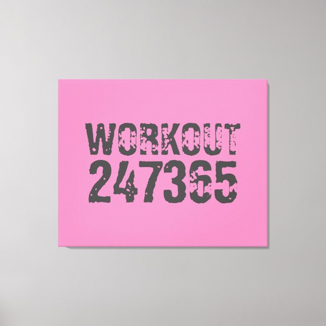 Toile Texte usé et rayé Workout 247365 rose (Recto)
