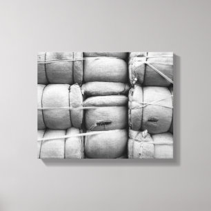 Toile Texture Abstraite Sacs noir et blanc