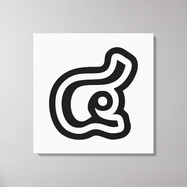 Toile Thaïlande Numéro 4 / Quatre / ๔ (Voir/Si) Script t (Recto)