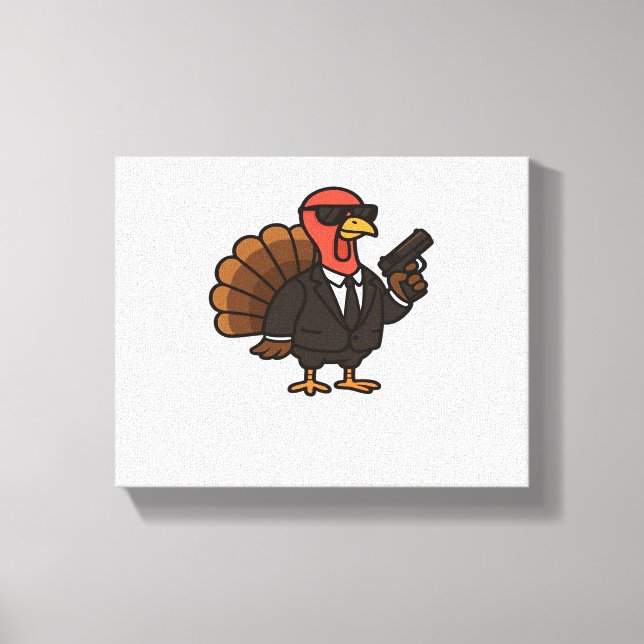 Toile Thanksgiving Secret Agent Turkey Classic T-Shirt (Recto)