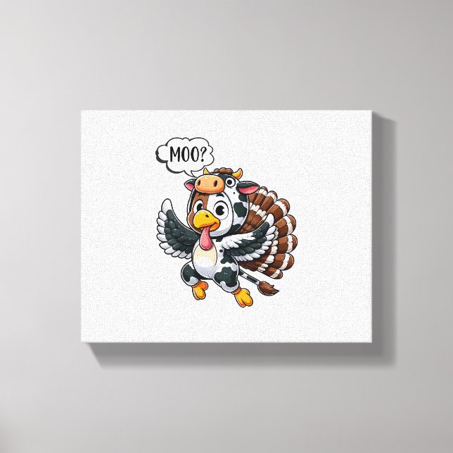 Toile Thanksgiving Turkey Moo Cow Head Funny Fall Men Wa (Recto)