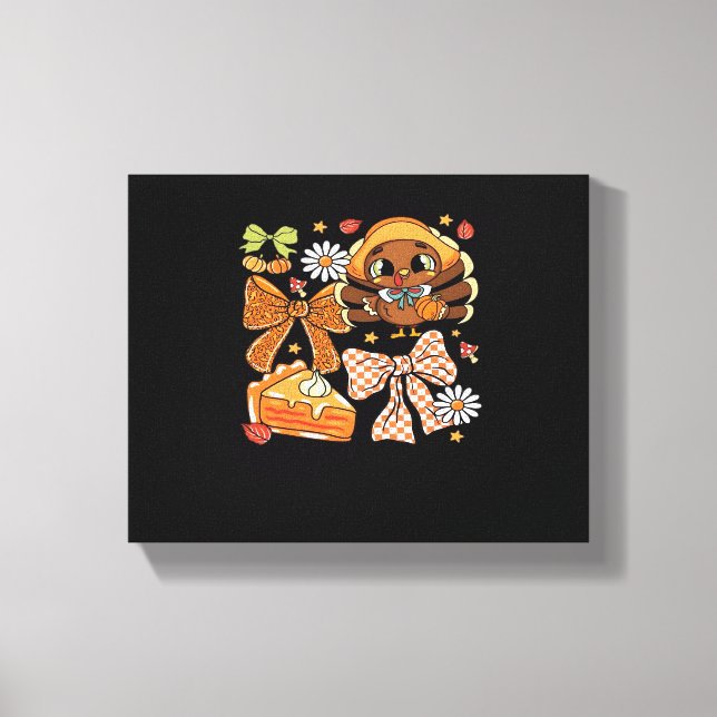 Toile Thanksgiving Turquie Coquette T-shirt classique (Recto)