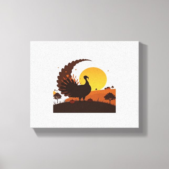 Toile Thanksgiving Turquie Silhouette - Sunset Harvest S (Recto)