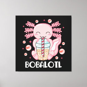 Toile Thé à bulles drôle d'axolotl