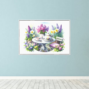 Toile Thé à la Fleur Vintage dans le Jardin