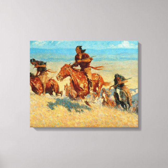 Toile The Buffalo Runners de Frederic Remington (1909) (Recto)