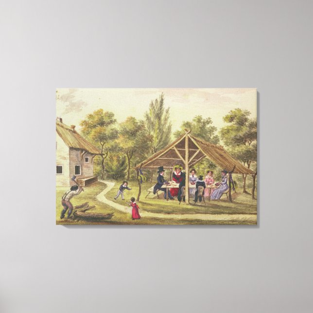 Toile Thé de l'après-midi dans une taverne du journal de (Recto)