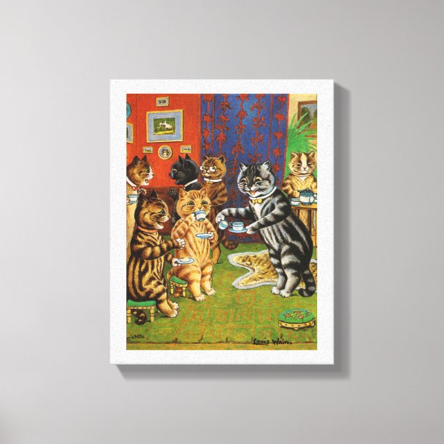 Toile Thé de l'après-midi, Louis Wain (Recto)