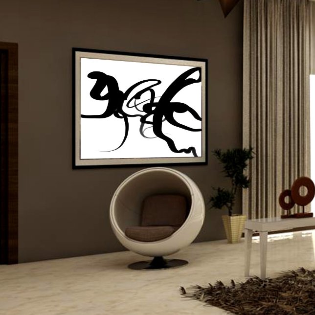 Toile The Divers: Abstract Black and White (Créateur téléchargé)