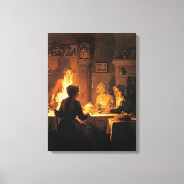 Toile The Evening Meal, c.1900 (oil on canvas) (Recto)