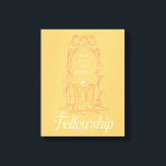 Toile The Fellowship - Small Group, Big Adventure<br><div class="desc">Honor the legendary journey of The Fellowship of the Ring™ with this beautifully illustrated Lord of the Rings™ design. Featuring an elegant Elven-style archway framing The One Ring™ resting upon a stone pedestal, the artwork symbolizes unity, courage, and the power of friendship. The phrase “small group, big adventure” captures the...</div>
