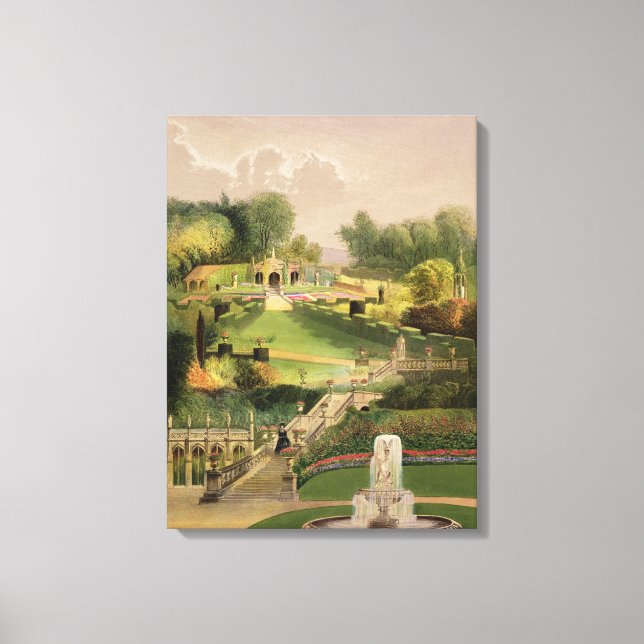 Toile The Garden on the Hill Side, Castle Combe, from 'T (Recto)