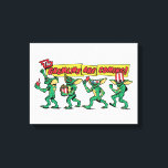 Toile The Gremlins™ Are Coming<br><div class="desc">Get ready for mischief with this bold, retro-inspired design featuring a lineup of playful gremlins marching in with snacks, 3D glasses, and movie-night chaos. With expressive poses, classic creature styling, and vibrant comic-book lettering, this artwork captures the mischievous spirit and cult-favorite energy fans love. The dynamic banner headline and colorful...</div>