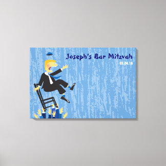Toile The Hora Chair Dance Bar Mitzvah Sign-In Board