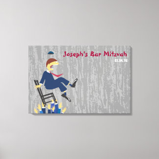 Toile The Hora Chair Dance Bar Mitzvah Sign-In Board