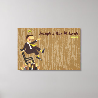 Toile The Hora Chair Dance Bar Mitzvah Sign-In Board