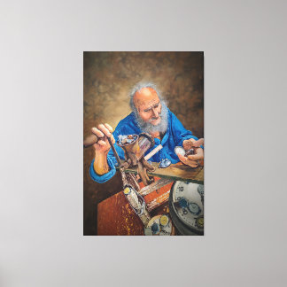 Toile The Mill of Time: Symbolic Oil Painting of Old Man