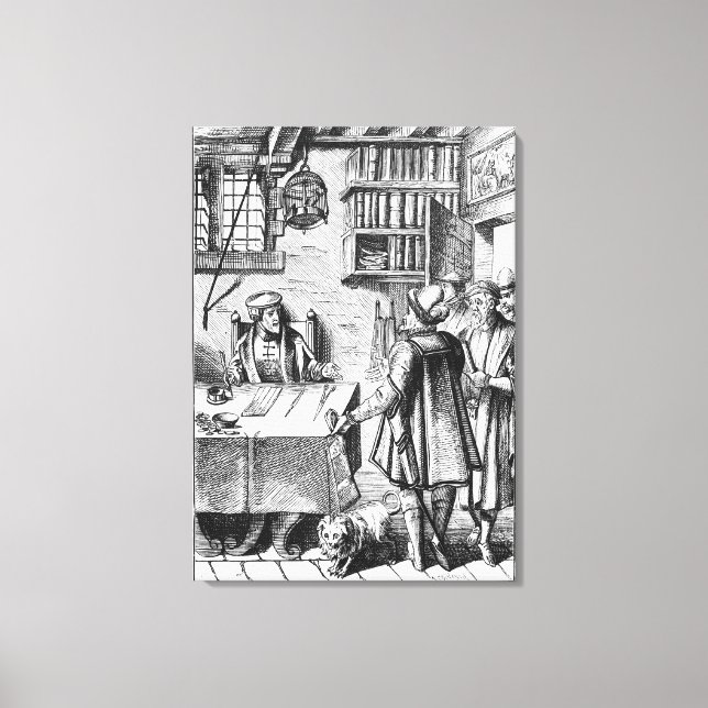 Toile The Receiver of Taxes, after a woodcut in 'Pratiqu (Recto)