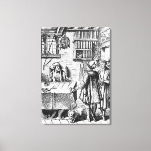 Toile The Receiver of Taxes, after a woodcut in 'Pratiqu