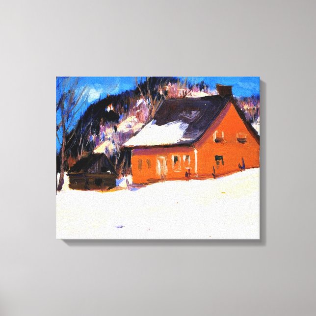 Toile The Red House by Clarence Gagnon (Recto)