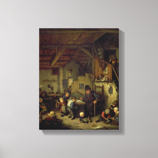 Toile The School Master, c.1662 (huile sur panneau) (Recto)