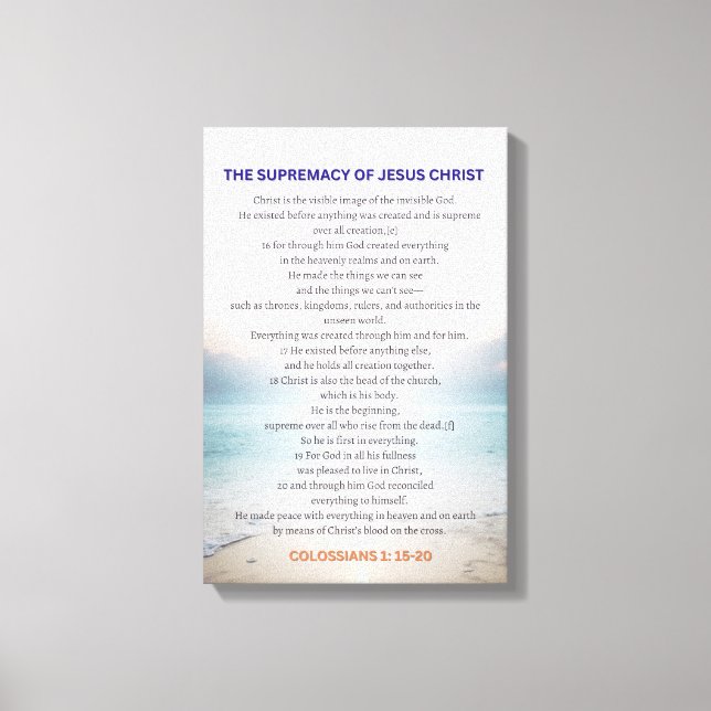 Toile The Supremacy Of Jesus Christ - Colossians 1:15-20 (Recto)