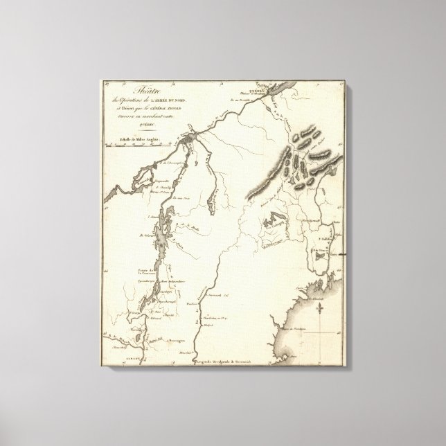 Toile Théâtre des opérations de l'Armée de terre dans le (Recto)