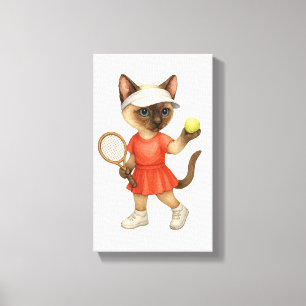 Toile Thème tennis pour amateurs de chats